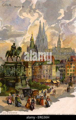 Köln, Deutschland, Anfang des 20. Jahrhunderts. Ansicht der Heumarkt (Haymarket).  Postkarte. Stockfoto