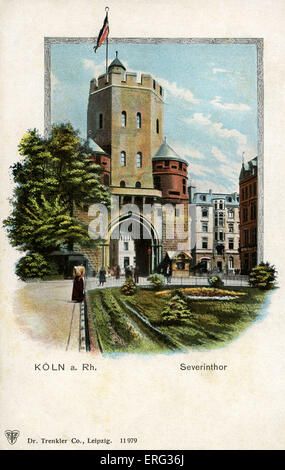 Köln, Deutschland, Anfang des 20. Jahrhunderts. Severinthor.  Postkarte. Stockfoto