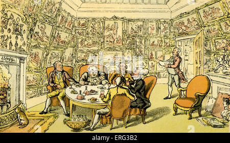 Dr Syntax mit gnädiger Herr ", Illustration von Thomas Rowlandson aus"Doktor Syntax-Tour auf der Suche nach the Picturesque"von William Combe. Erstveröffentlichung 1812 (ursprünglich Aquarelle). Thomas Rowlandson 1756-1827. Stockfoto