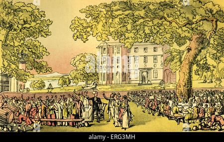 "Fräulein würdig Ehe - Dr Syntax auf dem Stuhl', Illustration von Thomas Rowlandson aus" Doktor Syntax-Tour auf der Suche nach Stockfoto