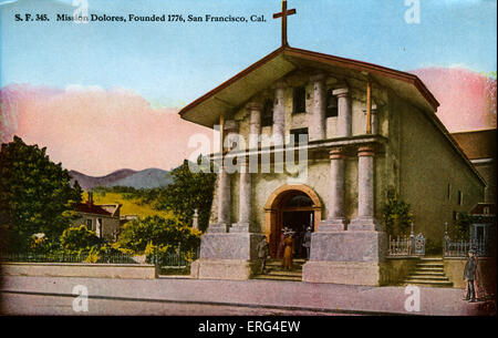 San Francisco: Mission Dolores Kirche, gegründet 1776. Foto in 1900 s. Stockfoto