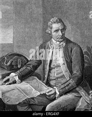 Captain James Cook (7. November 1728 – 14. Februar 1779) englische Explorer, Navigator und Kartograph, Hauptmann in der Royal Stockfoto