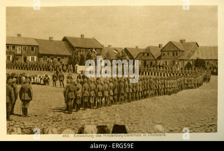 Am östlichen Front Städte unter deutscher Besatzung Weltkrieg. Entnommen aus Foto, zeigt Zeremonie, ein Monument zu widmen Stockfoto