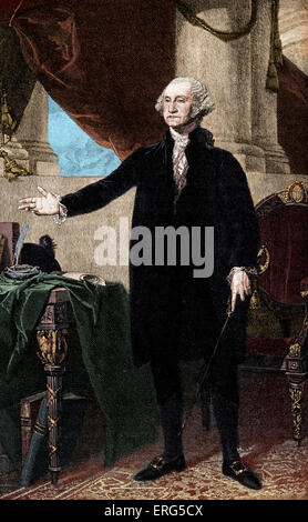 George Washington, 22. Februar 1732 (11. Februar 1731) – 14. Dezember 1799. Erster Präsident der Vereinigten Staaten von 1789 Stockfoto