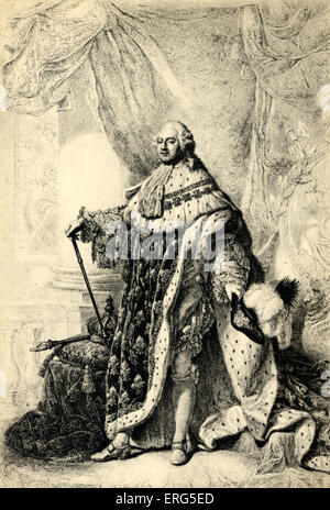 LOUIS XVI-König von Frankreich, 1754-1793. Seine Hinrichtung im Jahre 1793 markiert das Ende des Ancien Régime, nach der Revolution von 1789. Stockfoto