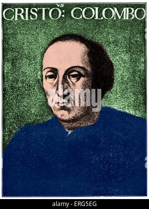 Christopher Columbus.  Kopie eines Gemäldes von 1555 nach einem verlorenen Original.  CC spanische Entdecker 1451-20 Mai 1506. Farbausführung Stockfoto