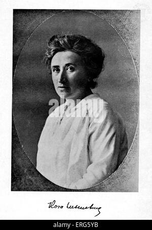 Rosa Luxemburg - Porträt der deutschen politischen Theoretiker 5. März 1870 oder 1871-15. Januar 1919. Stockfoto