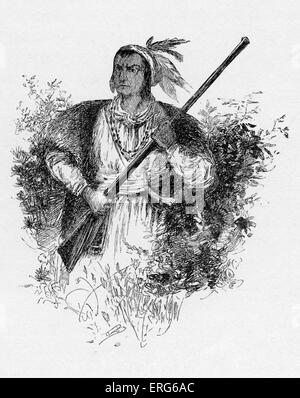 Tecumseh, Chef der Shawnee, veröffentlicht im Jahre 1887. Tecumseh (März 1768 – 5. Oktober 1813) war ein Führer des Stammes Shawnee, Stockfoto