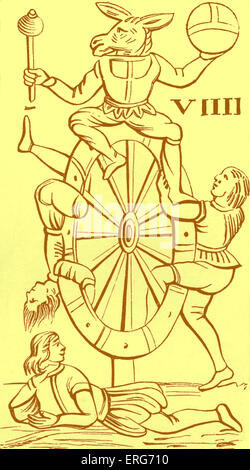 Minchiate Karte. Minchiate war ein späte mittelalterliche italienisches Kartenspiel, in engem Zusammenhang mit dem Spiel von Tarot. Diese Karte ist nummeriert IX Stockfoto