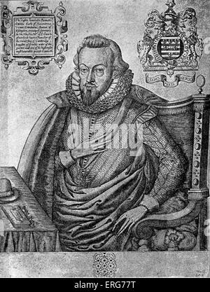 Robert Cecil, 1. Earl of Salisbury, nach einem Kupferstich von Renold Elstrak, c. 1607. RC: Staatsmann, Meisterspion und Minister Stockfoto