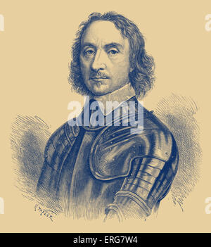 Oliver Cromwell Porträt.  Englischer Feldherr und Politiker. 25 April 1599 – 3. September 1658. Stockfoto