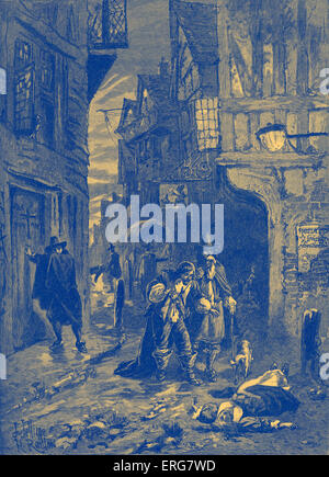Die große Pest - Szene aus den Straßen von London, 1665. Stockfoto