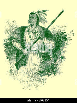 Tecumseh, Chef der Shawnee, veröffentlicht im Jahre 1887. Tecumseh (März 1768 – 5. Oktober 1813) war ein Führer des Stammes Shawnee, Stockfoto