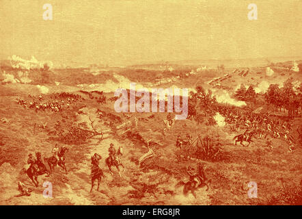 Schlacht von Atlanta - amerikanischer Bürgerkrieg. Der Wettbewerb der Kahle Berg, Georgia, 22. Juli 1864. Tages-Schlacht im Union Sommer Stockfoto