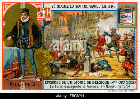 Philipp II., König von Spanien, die Protestanten in den Niederlanden verfolgte. In Antwerpen, dies führte zu einer Schlacht, bekannt als die Stockfoto