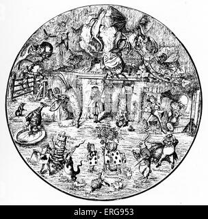 John Tenniel Illustrationen aus Alice im Wunderland - Medley von Zeichen. Aus einer Radierung von Miss Whitehead. Verwendet als Stockfoto