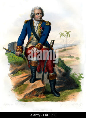 Louis Antoine de Bougainville.  Französisch, Navigator, Explorer und militärischer Befehlshaber.  1729 – 1811. Kupferstich von A. Boilly, c.1866. Stockfoto