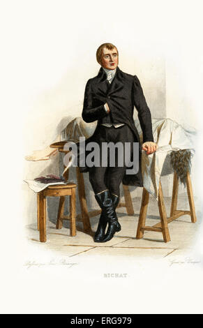 Marie François Xavier Bichat. Französischer Anatom und Physiologe. 1771-1802. Kupferstich von Wacquez.c.1847 Stockfoto