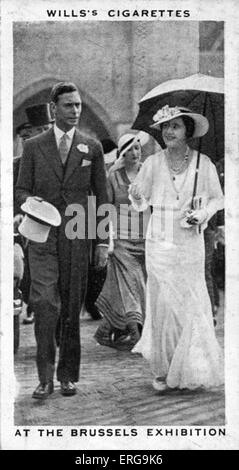 König Georg VI. und Königin Elizabeth (dann Herzog und die Herzogin von York) auf der internationalen Ausstellung in Brüssel im Jahr 1935. Von Stockfoto