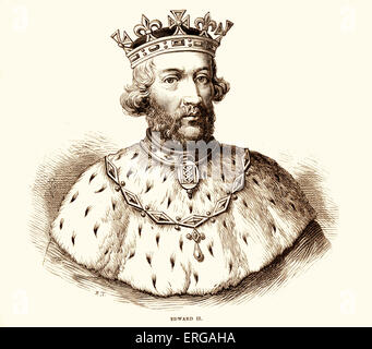 Edward II, (1284 – 1327) von Caernarfon, war König von England von 1307 bis er im Januar 1327 abgesetzt wurde. Er starb inhaftiert Stockfoto