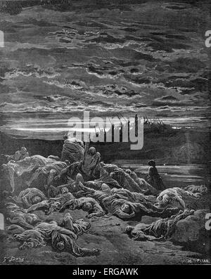 "Tod der Söhne des Jerubbaall" Gravur von Gustave Doré (1832-1883). Buch der Richter, Kapitel 9 Vers 5. " Er (Abimelech) Stockfoto