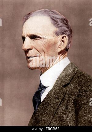 Henry Ford (30. Juli 1863 – 7. April 1947) - US-amerikanischer Industrieller, Gründer der Ford Motor Company, der die Entwicklung der Fließband-Technik für die Massenproduktion gesponsert. Seine Einführung des Model T Automobils revolutioniert Transportindustrie. Stockfoto