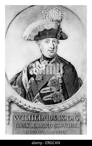 Porträt von Wilhelm, Kurfürst von Hessen 1743 – 1821, nach einem Gemälde von Wilhelm Bottner, deutscher Maler 1752-1805 Stockfoto
