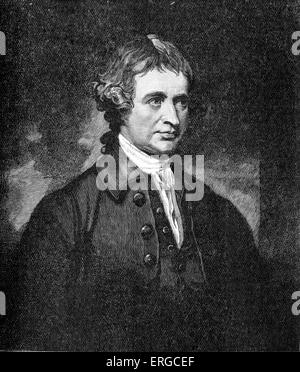 Edmund Burke - Porträt nach George Romney. Anglo-irischer Politiker und Redner: 12. Januar 1729 – 9. Juli 1797. Unterstützt die Stockfoto