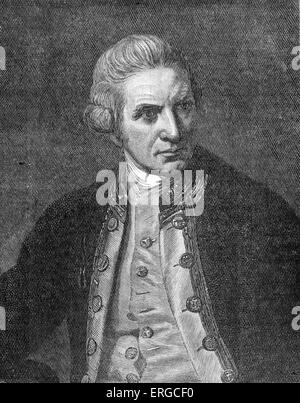 Captain James Cook - Porträt nach N. Tanz. Englisch Explorer, Navigator und Kartograph, Kapitän der Royal Navy: 7 Stockfoto