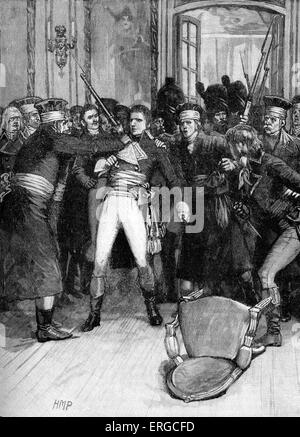 Napoleon Bonaparte - der Staatsstreich von 18 Brumaire 1799. Am 10. November trat NB der Rat der Menschen des Altertums mit drei Dragoner Stockfoto