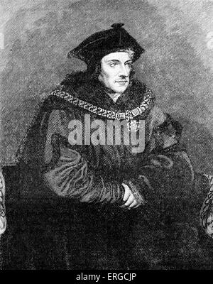 Sir Thomas More - Porträt. Englischer Jurist, Autor, Staatsmann und katholischen Märtyrer. Lordkanzler von 1529 bis 1532. 7 Stockfoto