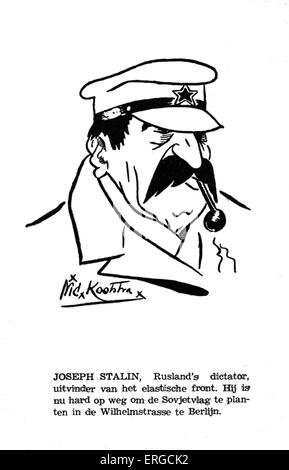 Joseph Stalin - niederländische Karikatur. Joseph Vissarionovich Stalin, Premier der Sowjetunion (6. Mai 1941 - 5. März 1953): 18 Stockfoto