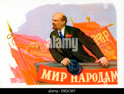 Vladimir Lenin - Porträt. Russische Gründer der sowjetischen kommunistischen Partei, Gründer und Führer der UdSSR: 22. April 1870 – 21 Stockfoto