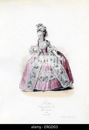 Eine Herzogin von der Herrschaft von Louis XVI, 1783 - Kupferstich von Polidor Pauquet nach Moreau.  LXVI, König von Frankreich: 23 August Stockfoto