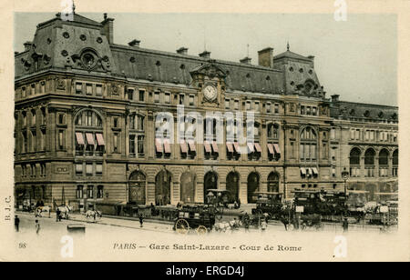 Gare Saint-Lazare, Paris. Mit Blick auf Cour de Rome. Stockfoto