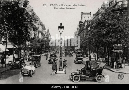 Boulevard des vergoß, Paris - Anfang 20. Jh. Stockfoto