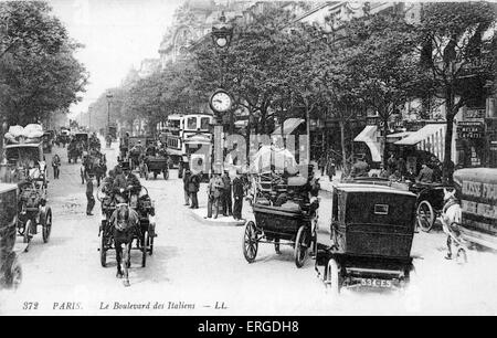 Boulevard des vergoß, Paris, um 1900. Blick auf die Straße. Stockfoto