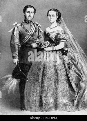 Prince Of Wales und Alexandra von Dänemark - nach ihrer Heirat am 10. März 1863 an Str. Georges Kapelle, Windsor. Zukunft Stockfoto