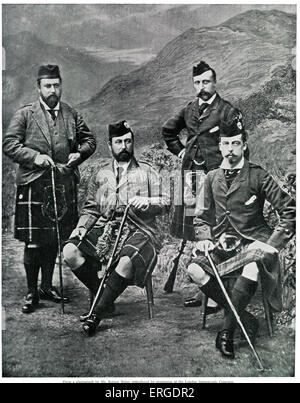 "Die vier Fürsten" - Prince Of Wales (zukünftige Edward VII), Herzog von Edinburgh, Herzog von Connaught und Duke of Albany, bei Stockfoto