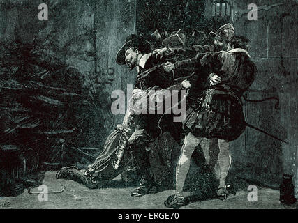 Die Verhaftung von Guy Fawkes. GF: Verschwörer in der Schießpulver-Plot (5. November 1605): 13 April 1570 – 31. Januar 1606. GF und Stockfoto