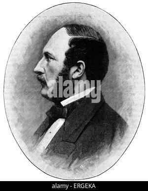 Prinz Albert von Sachsen-Coburg und Gotha - Porträt. Kupferstich nach Foto von Mayall und Co., Limited. Deutschen Prinzen, Prinz Stockfoto
