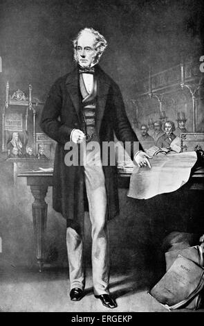 Henry John Temple, 3. Viscount Palmerston - vom Kupferstich von Zobel nach Gemälde von F. Cruikshank. Britischer Staatsmann und Stockfoto