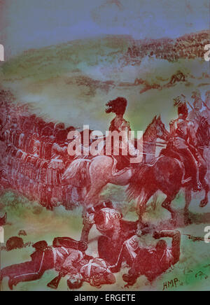 Die Highlanders in der Schlacht von Alma. Britische Vorhut am 20. September 1854, während Krimkrieg (Oktober 1853 – Februar Stockfoto
