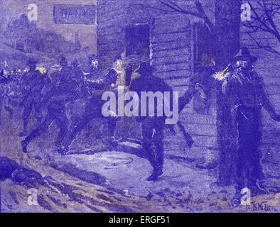 American Civil War: St Albans Raid.   Konföderierten Überfall auf St. Albans, Vermont am 19. Oktober 1864. Nördlichste Aktion des Krieges. Stockfoto