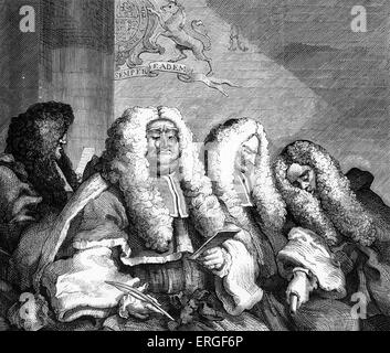 Die Bank von William Hogarth. WH: Englische Künstler - 1697-1764. Stockfoto