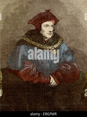 Sir Thomas More - Porträt. Englischer Jurist, Autor, Staatsmann und katholischen Märtyrer. Lordkanzler von 1529 bis 1532. 7 Stockfoto