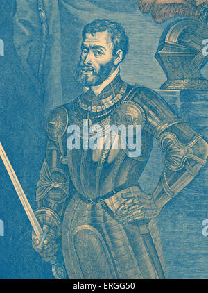 Charles V - Porträt des Heiligen römischen Kaisers 24 Februar 1500-21 September 1558. Bekannt als Carlos I de España y V de Alemania Stockfoto