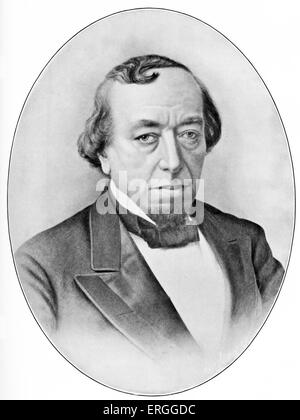 Benjamin Disraeli, 1. Earl of Beaconsfield - Porträt nach Foto. Britischer Premierminister, Parlamentarier, konservativ Stockfoto