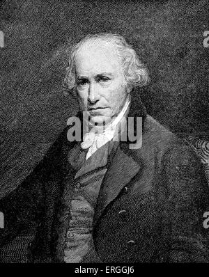 James Watt - nach dem Porträt von Sir W. Beechey.  Watt, schottischer Erfinder und Maschinenbauer. Innovationen, die Newcomen Stockfoto