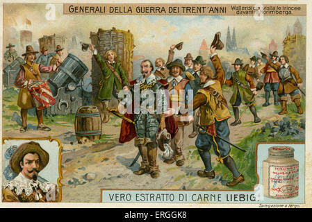 Generäle des Dreißigjährigen Krieges: Albrecht von Wallenstein (24 September 1583 – 25. Februar 1634). Illustration von 1910. Stockfoto